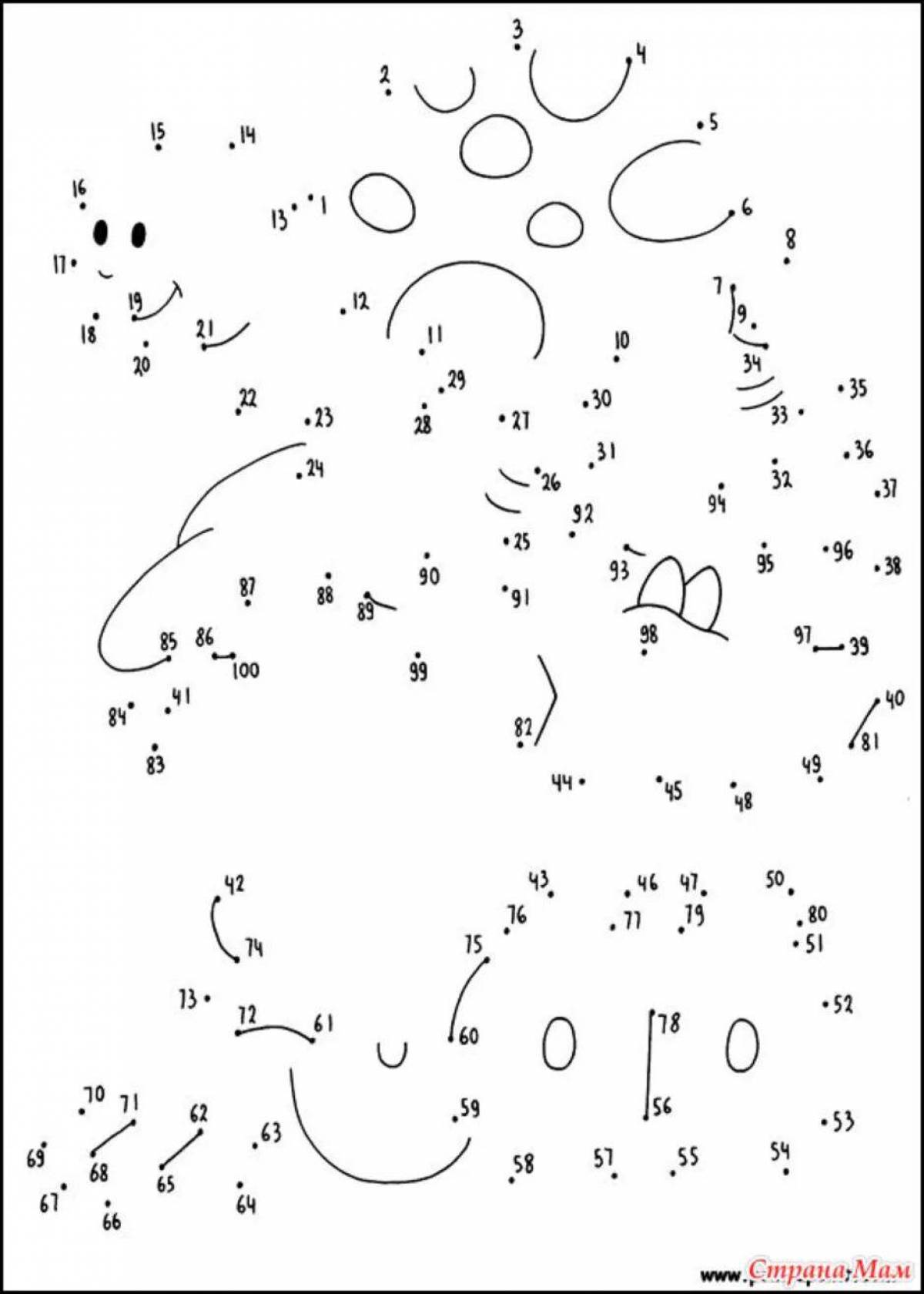 Рисунок по точкам для детей 8 лет