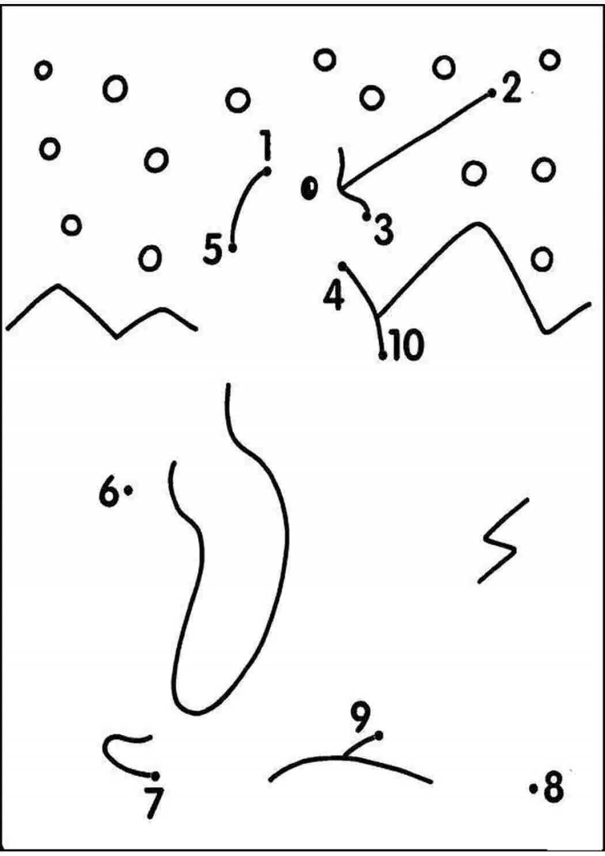 Соединить точки от 1 до 10 чтобы получился рисунок