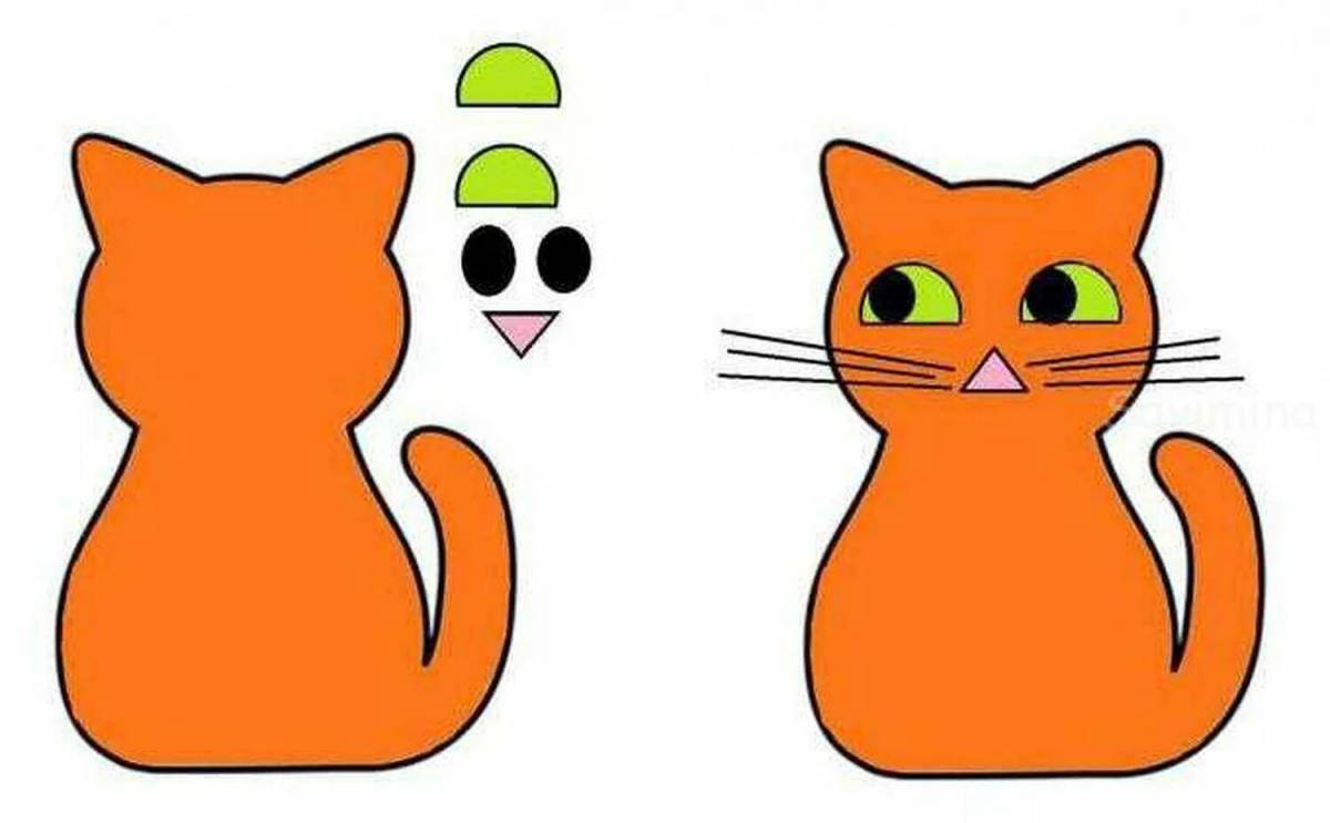 Шаблон котика для аппликации