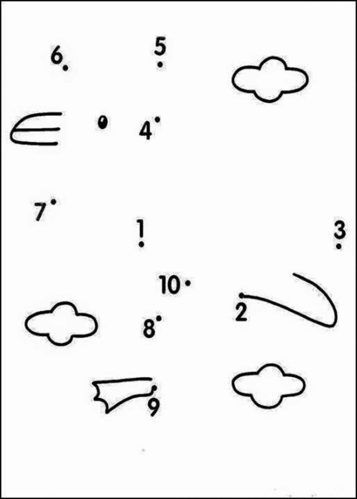 Соедини по точкам для детей 5 6 лет распечатать картинки до 10