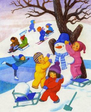 Раскраска по теме зимние забавы для детей 5 6 лет #2 #449453