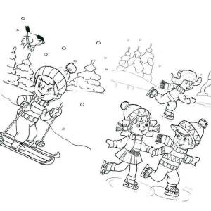 Раскраска по теме зимние забавы для детей 5 6 лет #29 #449480