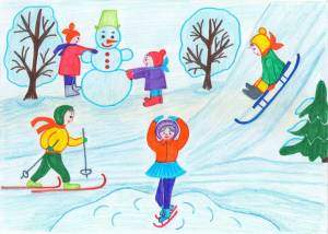 Раскраска по теме зимние забавы для детей 5 6 лет #34 #449485