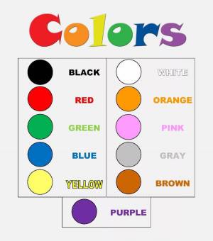 Раскраска по цветам для детей на английском #2 #449982