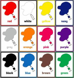 Раскраска по цветам для детей на английском #3 #449983