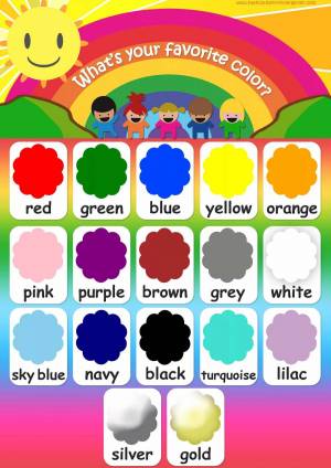 Раскраска по цветам для детей на английском #23 #450003