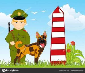 Раскраска пограничник с собакой для детей #7 #450752
