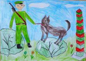 Раскраска пограничник с собакой для детей #18 #450763