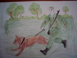 Раскраска пограничник с собакой для детей #19 #450764