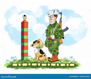 Раскраска пограничник с собакой для детей #34 #450779