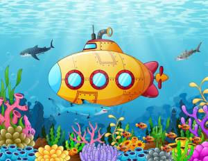 Раскраска подводная лодка для детей #8 #451007