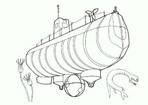 Раскраска подводная лодка для детей 5 6 лет #18 #451043