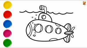 Раскраска подводная лодка для детей 5 6 лет #34 #451059