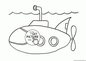 Раскраска подводная лодка для детей 5 6 лет #38 #451063