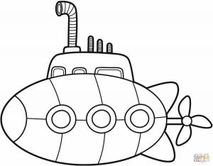 Раскраска подводная лодка для детей 5 6 лет #39 #451064