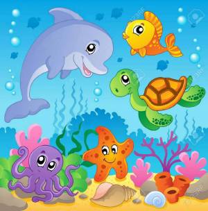 Раскраска подводный мир для детей 3 4 лет #1 #451104