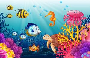 Раскраска подводный мир для детей 3 4 лет #3 #451106