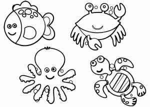 Раскраска подводный мир для детей 3 4 лет #6 #451109