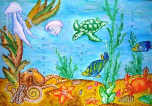 Раскраска подводный мир для детей 3 4 лет #25 #451128