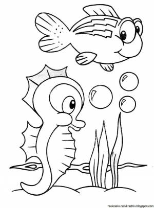 Раскраска подводный мир для детей 3 4 лет #30 #451133