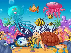 Раскраска подводный мир для детей 3 4 лет #34 #451137