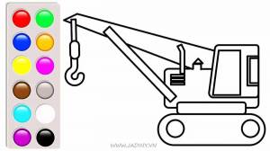 Раскраска подъемный кран для детей 3 4 лет #12 #451968