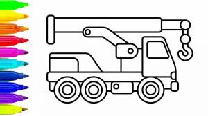 Раскраска подъемный кран для детей 3 4 лет #13 #451969