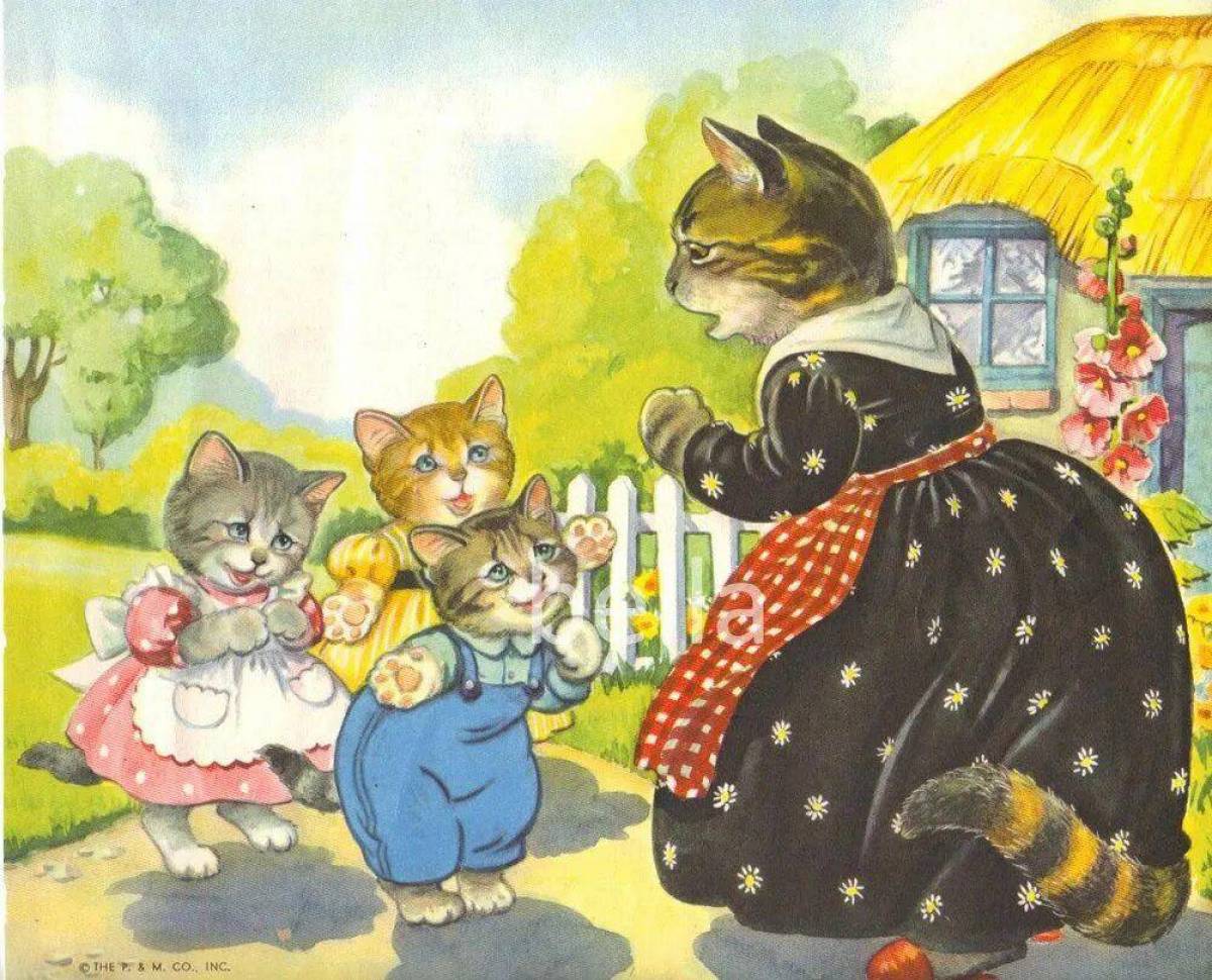 Сказки про котят для детей. Маршак котятки потеряли перчатки. Книжная иллюстрация. Котятки и перчатки. Кошки в сказках.