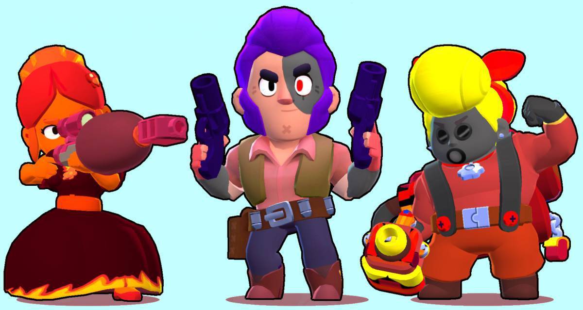 Играющий brawl stars. Герои Браво старс Кольт. Браво старс скины на Джина. Браво старс Пэм и Джесси. Бойцы из Brawl Stars.