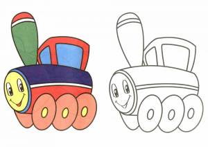 Раскраска поезд для детей 2 3 лет #19 #452053