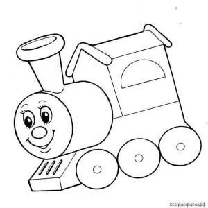 Раскраска поезд для детей 3 4 лет #14 #452085