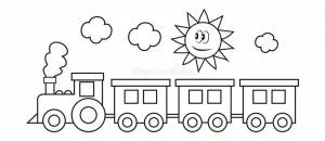 Раскраска поезд для детей 3 4 лет #33 #452104