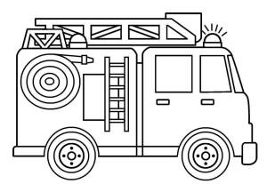 Раскраска пожарная машина для детей 4 5 лет #18 #452564