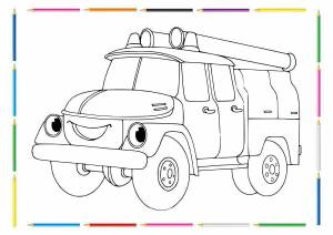 Раскраска пожарная машина для детей 4 5 лет #37 #452583