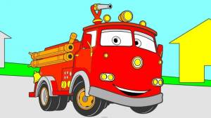 Раскраска пожарная машинка для детей #3 #452587