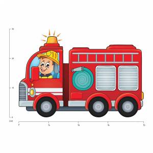 Раскраска пожарная машинка для детей #4 #452588