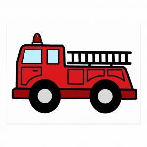Раскраска пожарная машинка для детей #6 #452590