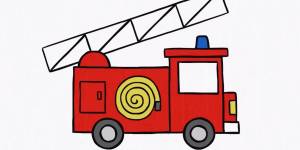 Раскраска пожарная машинка для детей #13 #452597