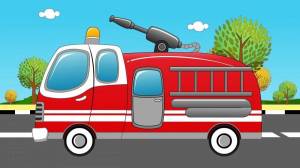 Раскраска пожарная машинка для детей #21 #452605