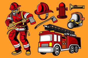 Раскраска пожарник для детей #1 #452615
