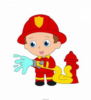 Раскраска пожарник для детей #2 #452616