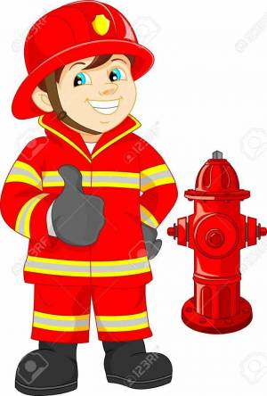 Раскраска пожарник для детей #5 #452619