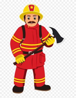 Раскраска пожарник для детей #15 #452629