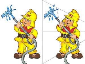 Раскраска пожарник для детей #20 #452634