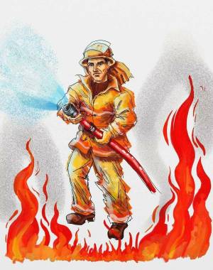 Раскраска пожарный профессия #3 #452683