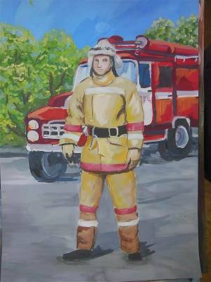 Раскраска пожарный рисунок #9 #452726