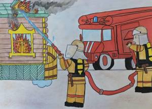 Раскраска пожарный рисунок #26 #452743