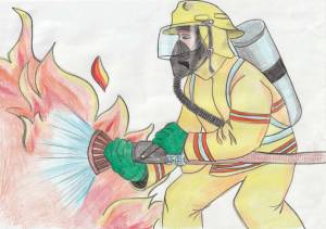 Раскраска пожарный рисунок #27 #452744