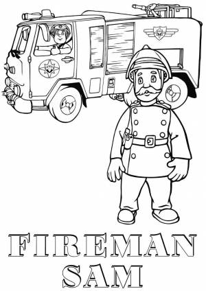Раскраска пожарный сэм для детей #32 #452781