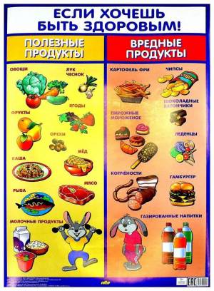 Раскраска полезные и вредные продукты для детей #14 #453613